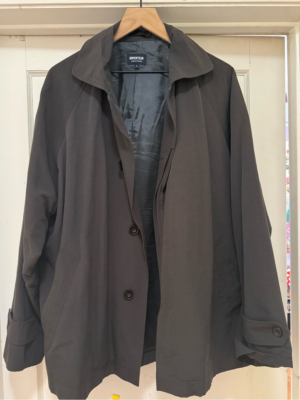 Men’s  Dark Gray Button Front Coat